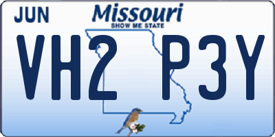 MO license plate VH2P3Y