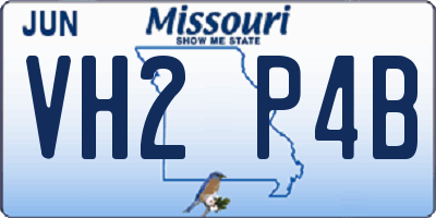 MO license plate VH2P4B