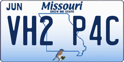 MO license plate VH2P4C