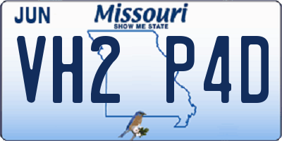 MO license plate VH2P4D