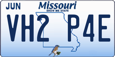 MO license plate VH2P4E
