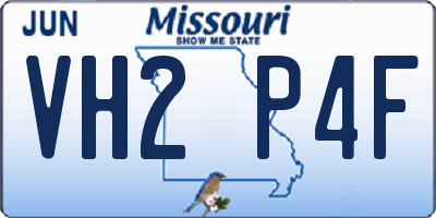MO license plate VH2P4F