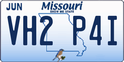 MO license plate VH2P4I