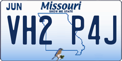 MO license plate VH2P4J