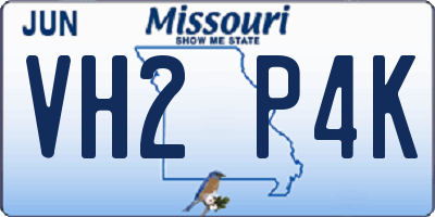 MO license plate VH2P4K