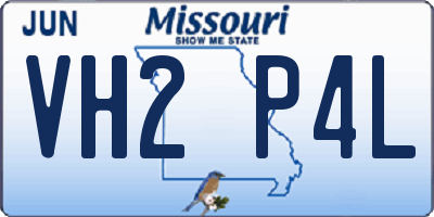 MO license plate VH2P4L