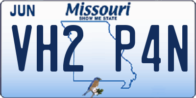 MO license plate VH2P4N