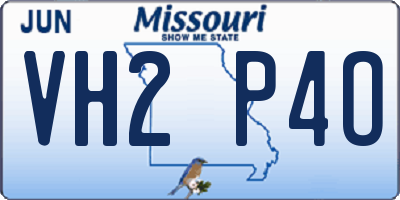 MO license plate VH2P4O