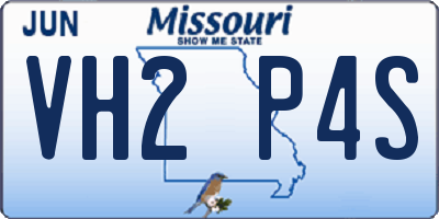 MO license plate VH2P4S