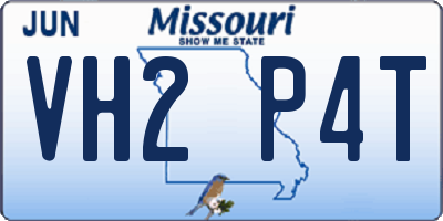 MO license plate VH2P4T