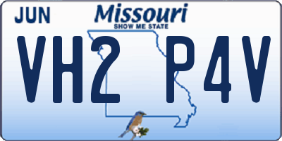 MO license plate VH2P4V