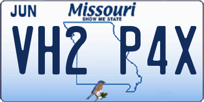 MO license plate VH2P4X
