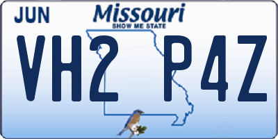 MO license plate VH2P4Z
