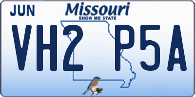 MO license plate VH2P5A