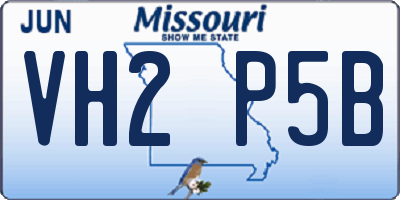 MO license plate VH2P5B