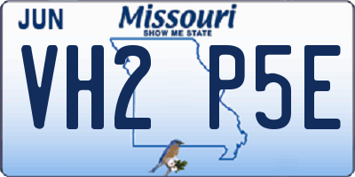 MO license plate VH2P5E