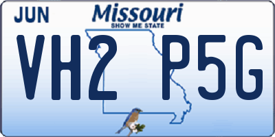 MO license plate VH2P5G