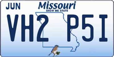 MO license plate VH2P5I