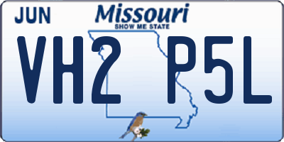 MO license plate VH2P5L