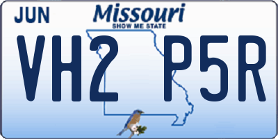 MO license plate VH2P5R