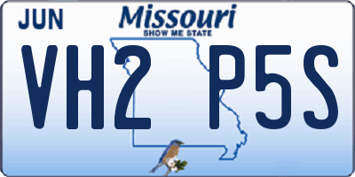 MO license plate VH2P5S