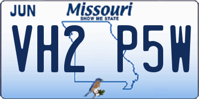 MO license plate VH2P5W