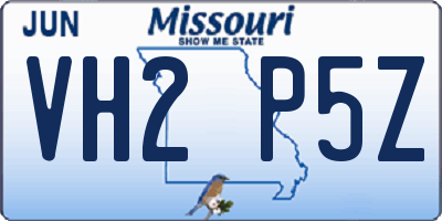 MO license plate VH2P5Z