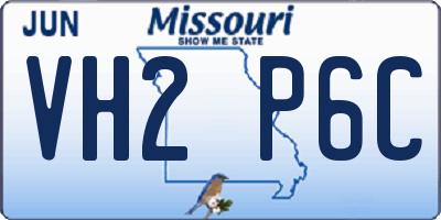 MO license plate VH2P6C