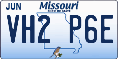 MO license plate VH2P6E