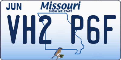 MO license plate VH2P6F