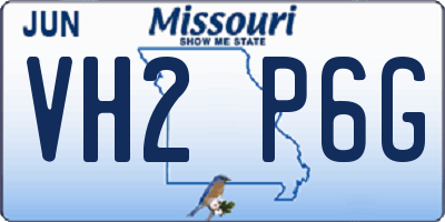 MO license plate VH2P6G
