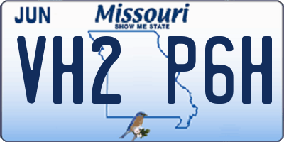 MO license plate VH2P6H