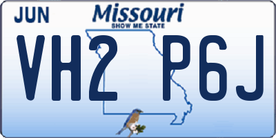 MO license plate VH2P6J