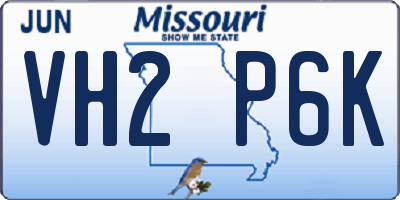 MO license plate VH2P6K