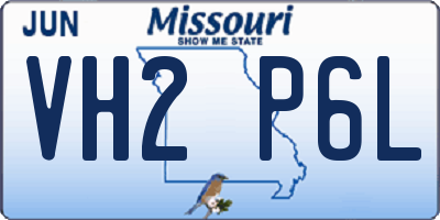 MO license plate VH2P6L