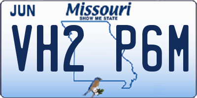 MO license plate VH2P6M