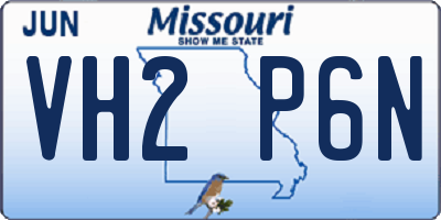 MO license plate VH2P6N