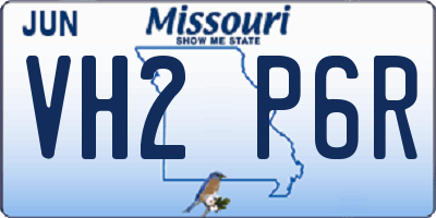 MO license plate VH2P6R