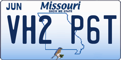 MO license plate VH2P6T