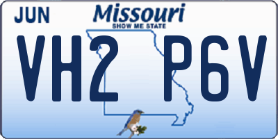 MO license plate VH2P6V