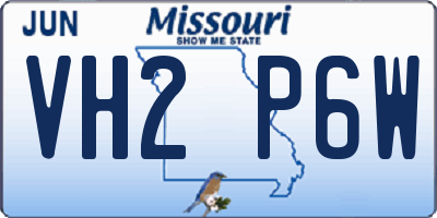 MO license plate VH2P6W
