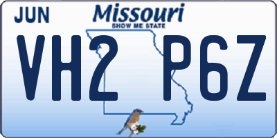 MO license plate VH2P6Z