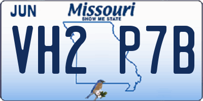 MO license plate VH2P7B