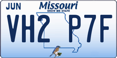 MO license plate VH2P7F