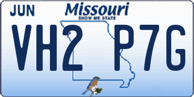 MO license plate VH2P7G