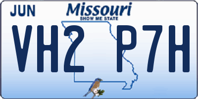 MO license plate VH2P7H
