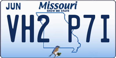 MO license plate VH2P7I