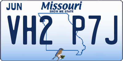 MO license plate VH2P7J