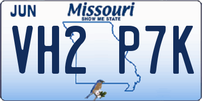 MO license plate VH2P7K