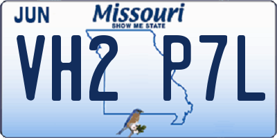 MO license plate VH2P7L